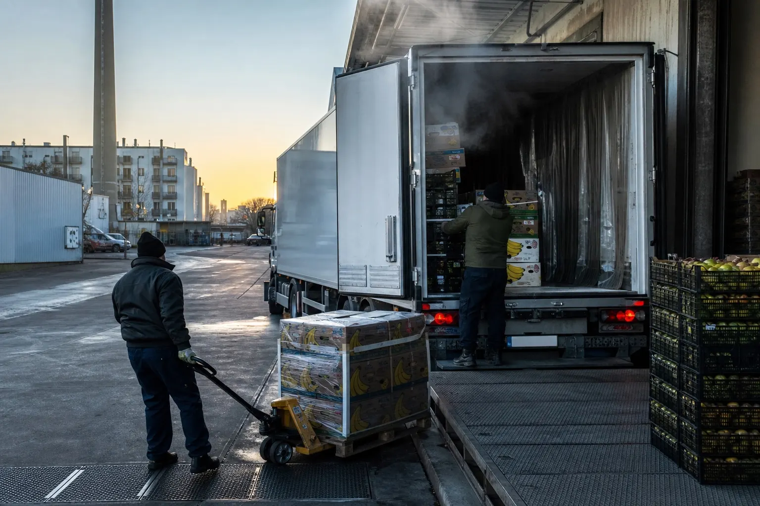 Verladerampe am Großmarkt München bereit für die Abstimmung von B2B-Lieferfenstern